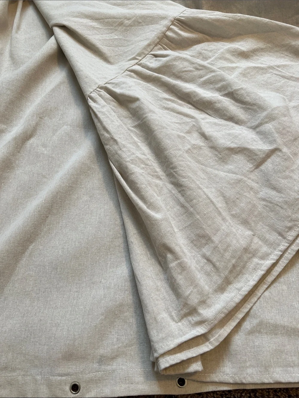 Farmhouse Boho Shower Curtain Ruffle Linen Shower Curtain Cream 72
